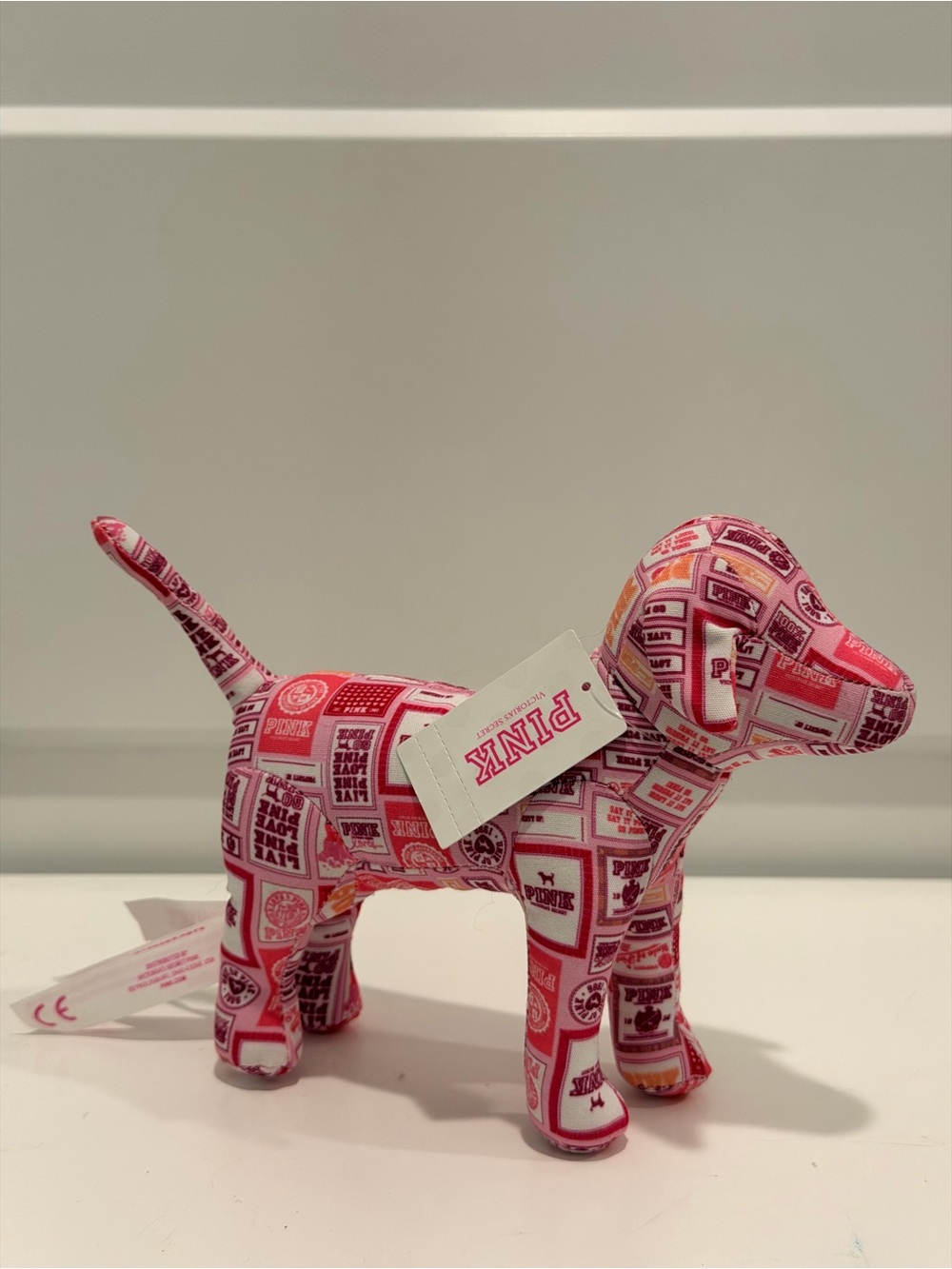 PINK Victoria's Secret Pink Pattern Plush Dog